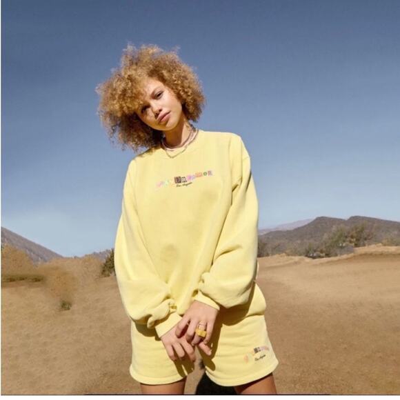 Daydreamer Ransom Note BF Sweat Citron Yellow Shorts XL - Picture 7 of 8